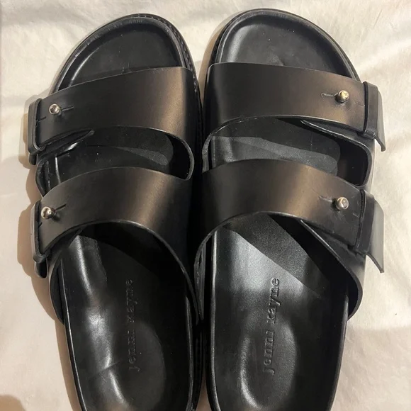 Jenni Kayne Double Strap Black Sandals - Picture 8 of 16